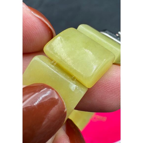 Rustic Cuff Buckle Bracelet Green with Silver Buckle, Stretchy, Bag Included - Picture 6 of 8